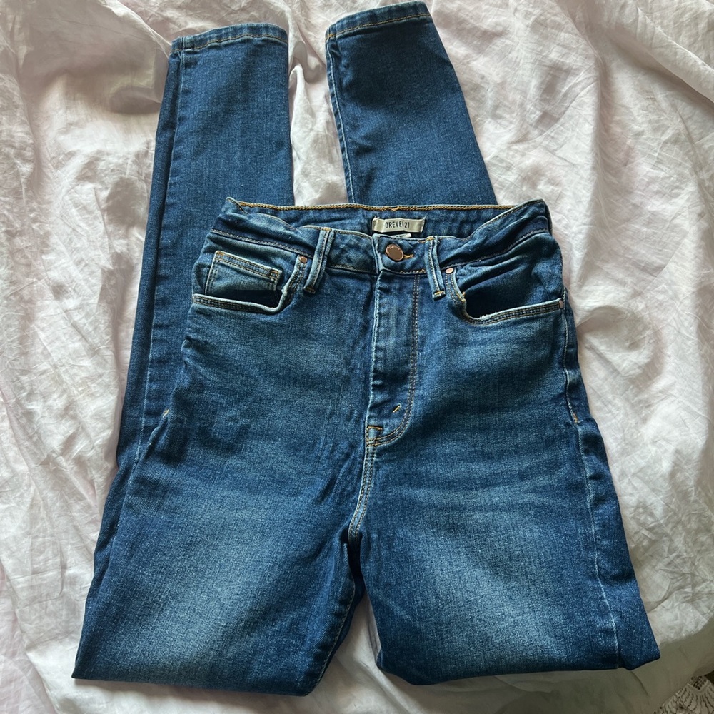 F21 high waisted skinny jeans